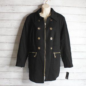 International Concepts Women's Black Winter Coat Plus Size 3X